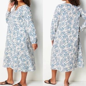 NWT J. Jill Pure Jill Cabana Saffron Midi Dress. Size XL